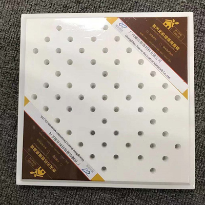 PVC Laminated eternit Gypsum Ceiling Tile Polos Berlubang Ketebalan 15mm