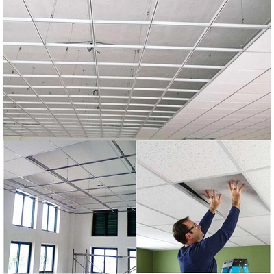 PVC Laminated eternit Gypsum Ceiling Tile Polos Berlubang Ketebalan 15mm
