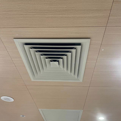 Square Aluminium 1100 Ceiling Air Diffuser Permukaan Panggang Tahan Api Selesai