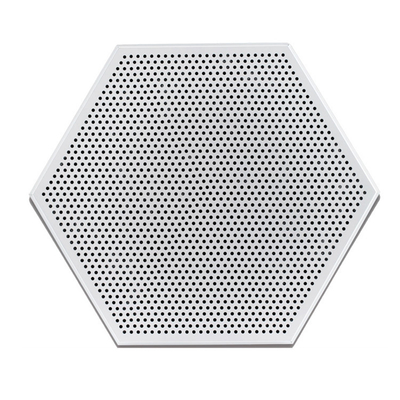 Ubin Langit-langit Akustik Hexagon Berlubang Aluminium Pra Dicat