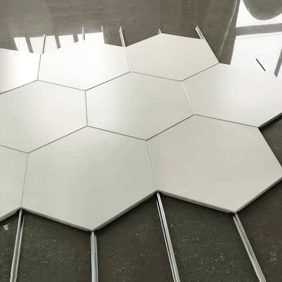 1100 Aluminium Metal Ceiling Hexagon Ceiling Panels 404mm Clip In