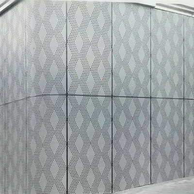 Panel Dinding Logam Dekoratif Eksterior Berlubang Paduan Aluminium 2-5mm