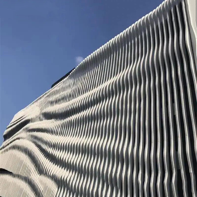 6000mm Wave Baffle Metal Building Facades Wall Cladding Aluminium Curtain