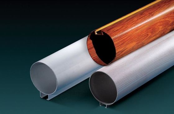 Ubin Langit-Langit Logam Tubular 6063T6 Lingkaran Berlubang Baffle Gantung dengan Kartu Warna RAL
