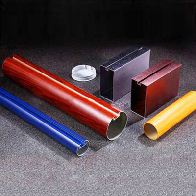 Ubin Langit-Langit Logam Tubular 6063T6 Lingkaran Berlubang Baffle Gantung dengan Kartu Warna RAL