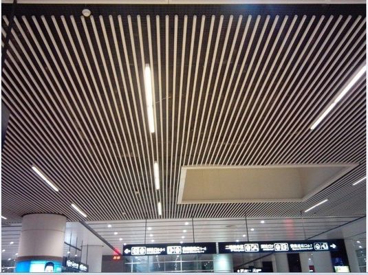 Ubin Langit-Langit Logam Tubular 6063T6 Lingkaran Berlubang Baffle Gantung dengan Kartu Warna RAL