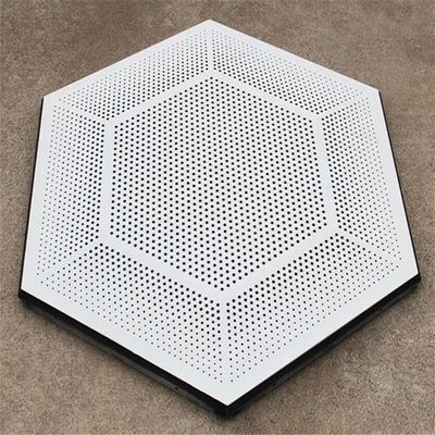 462x462x462x462x462x462 Perforated Aluminium Metal Ceiling Hexagonal Ceiling Tile With White Color