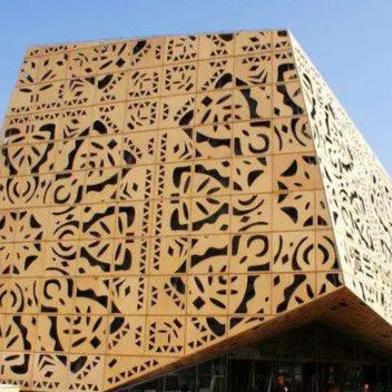 Panel Potongan Laser Pola Disesuaikan Metal PVDF Perforated Wall Panel