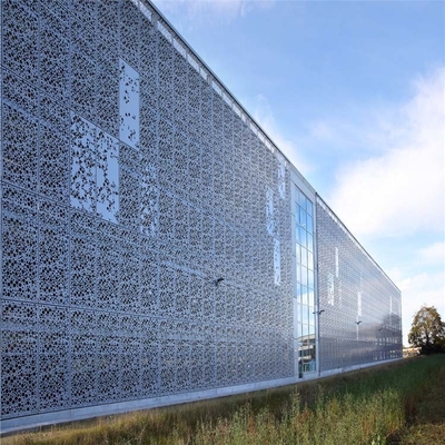 1000x1000 Fasad Bangunan Logam Eksterior Fasad Panel Aluminium Berlubang