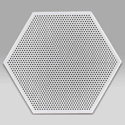 Aluminium Metal Langit-langit Panel langit-langit heksagon 404mm Clip In