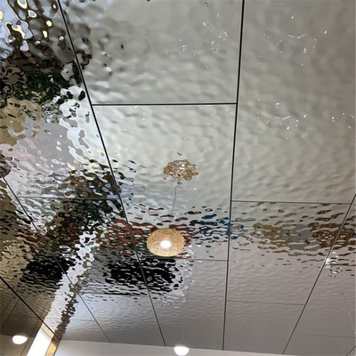 Water Ripple Stainless Ceiling Tiles Wall Cladding Dekoratif 0.4mm