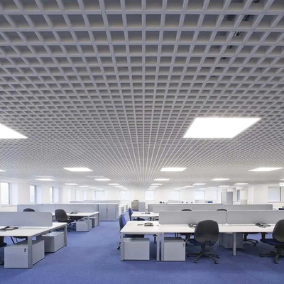 100x100 Metal Ceiling Tiles Grille Spacing Aluminium Cell Building Ceiling Decoration