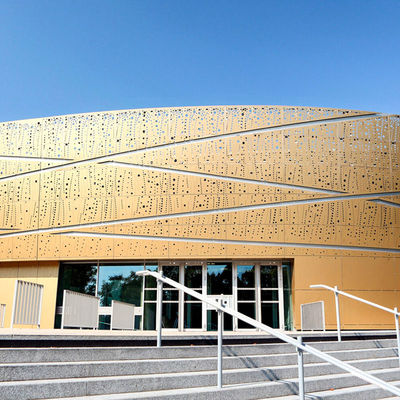 Panel Eksterior Aluminium Alloy Kustom Berlubang Panel Fasad Panel Aluminium PVDF untuk Fasad