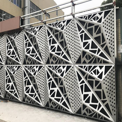 Aluminium Facade 3D Laser Cut Panel Dinding Logam Pola Disesuaikan