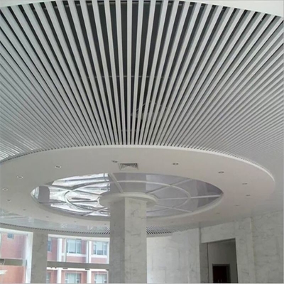 Aluminium U Baffle Metal Ceiling Tiles Building Decorative Customizable 300mm Width