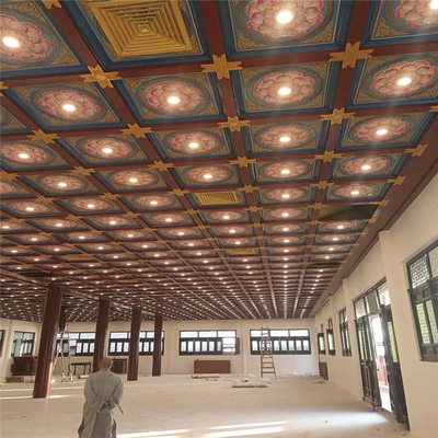Heat Transfer Square Aluminium Ceiling Tiles 900*900 Dekoratif Atap Candi