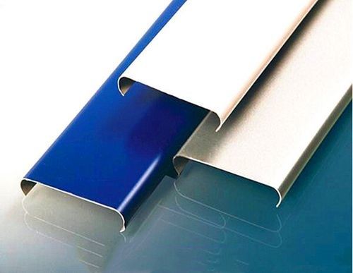 Linear U Strip Plafon Aluminium Strip 85mm Lebar Panel Strip Warna Perak