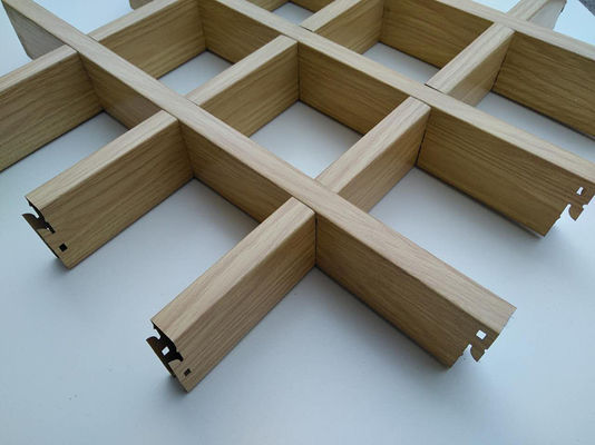 Modern 250x250mm Grid Ceiling Tebal 0.9mm Dengan Desain Tepi Persegi