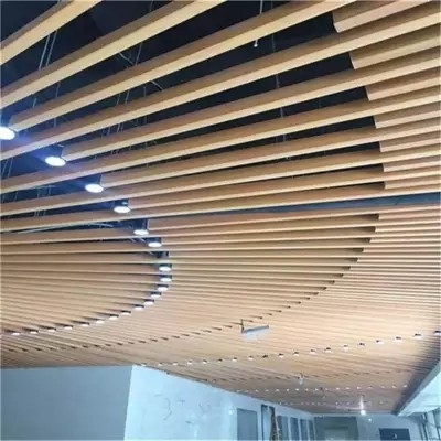 Shopping Mall Aluminium U Baffle Ceiling Tebal 0,5mm Mudah Dibongkar