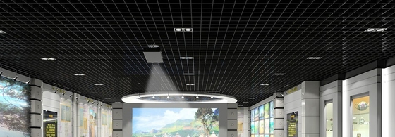 Tahan Api 100x100mm Aluminium Grid Ceiling 0.4mm Tebal