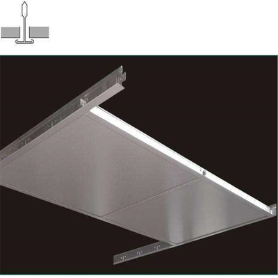 Plafon Logam Aluminium 600mm X 600mm Berbaring Di Langit-Langit Sistem Ujung Tajam