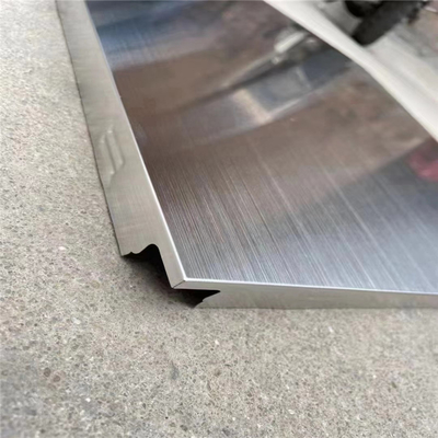 600x600mm Stainless Steel Panel Plafon Garis Rambut Klip Tersembunyi Di Ubin Plafon