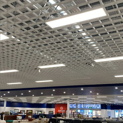 600x1200mm Aluminium T Grid Open Cell Ceiling Dengan Struktur T15