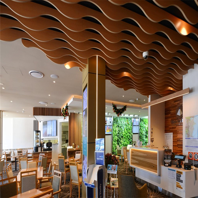 Aluminium Baffle Wave Ceiling Dalam Desain Mewah Untuk Pusat Perbelanjaan