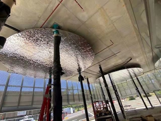 Aluminium Warna yang Dapat Disesuaikan / Baja Galvanis 600 * 1320mm Air Ripple Hook-On Ceiling Untuk Stasiun Metro
