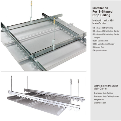 Wind Proof S Strip Aluminium Metal Ceiling Untuk Terminal Bandara