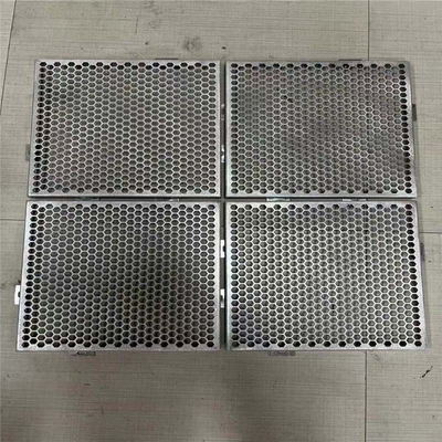 600X600mm Panel Aluminium Fasad Logam Berlubang Heksagonal Untuk Bangunan Cladding