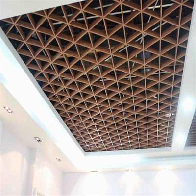 Plafon Plafon Logam Aluminium Bandara 100 * 100 * 100 Plafon Sel Terbuka Segitiga
