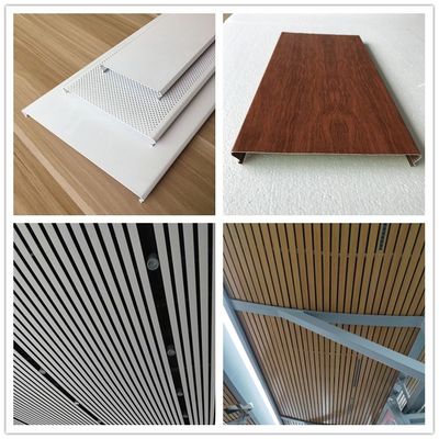 Plafon Strip Aluminium C Tahan Api Untuk Dekorasi pusat perbelanjaan
