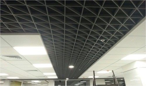 Langit-langit Kotak Aluminium Tahan Api Penyerapan Suara Untuk Trestle Walkways