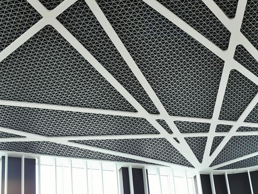Langit-langit Kotak Aluminium Tahan Api Penyerapan Suara Untuk Trestle Walkways