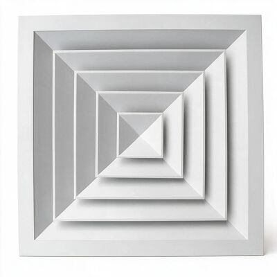 Square Aluminium 1100 Ceiling Air Diffuser Permukaan Panggang Tahan Api Selesai