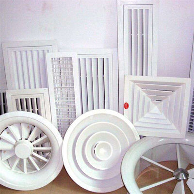 Square Aluminium 1100 Ceiling Air Diffuser Permukaan Panggang Tahan Api Selesai